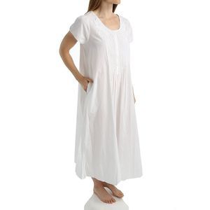 La Cera 100% Cotton Woven Lace Applique Ballet Gown -  White  1275G